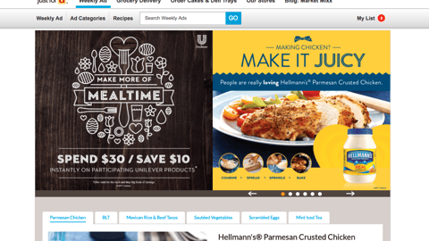 Albertsons Unilever 'Make More of Mealtime' Web Page